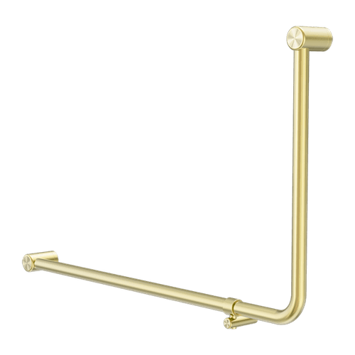 Mecca Care 32mm Ambulant 90 Degree Bent Tube Grab Rail 600X1000mm Brushed Gold