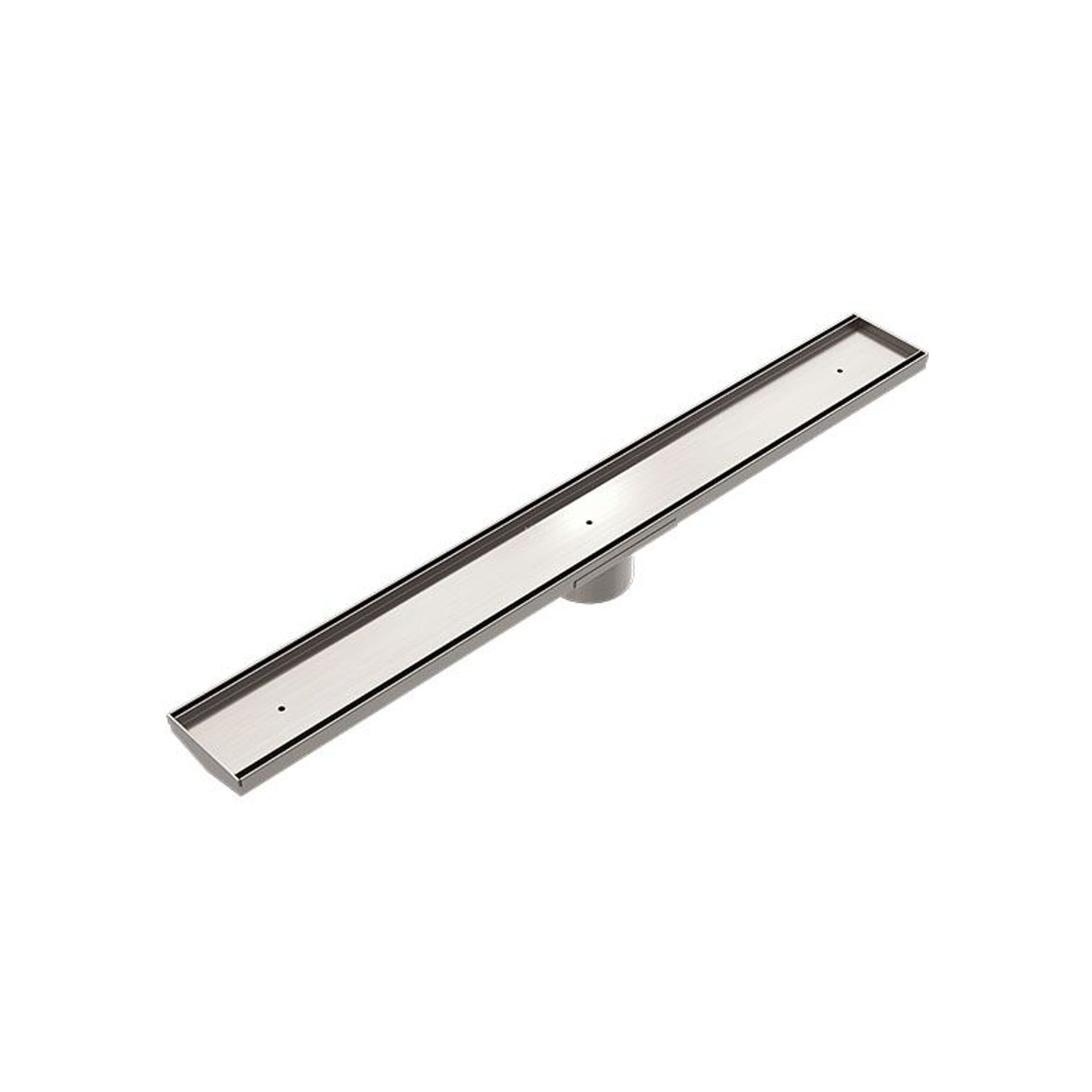 Tile Insert V Channel Floor Grate 89mm Outlet With Hole Saw Brushed Nickel