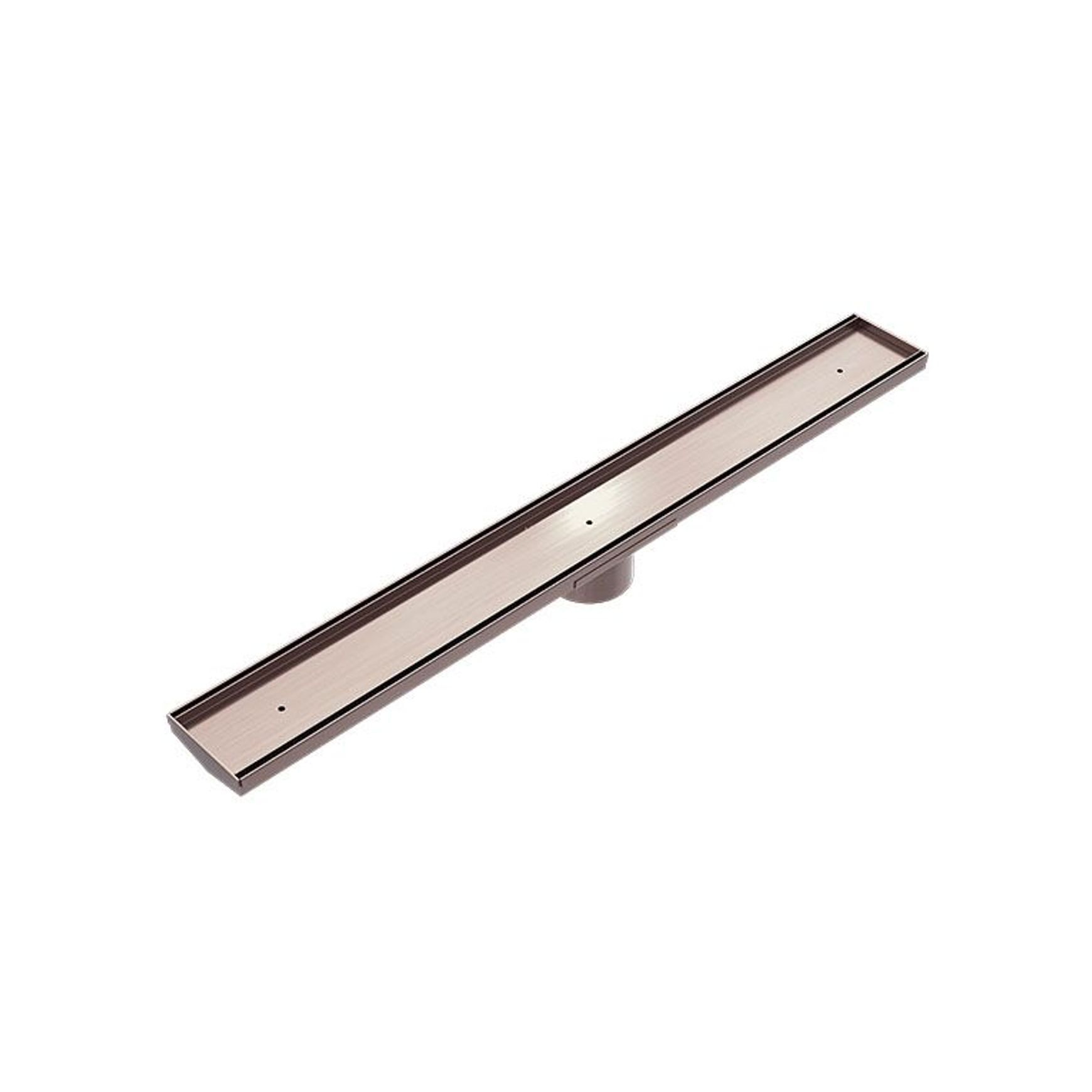 Tile Insert V Channel Floor Grate 89mm Outlet With Hole Saw Brushed Bronze