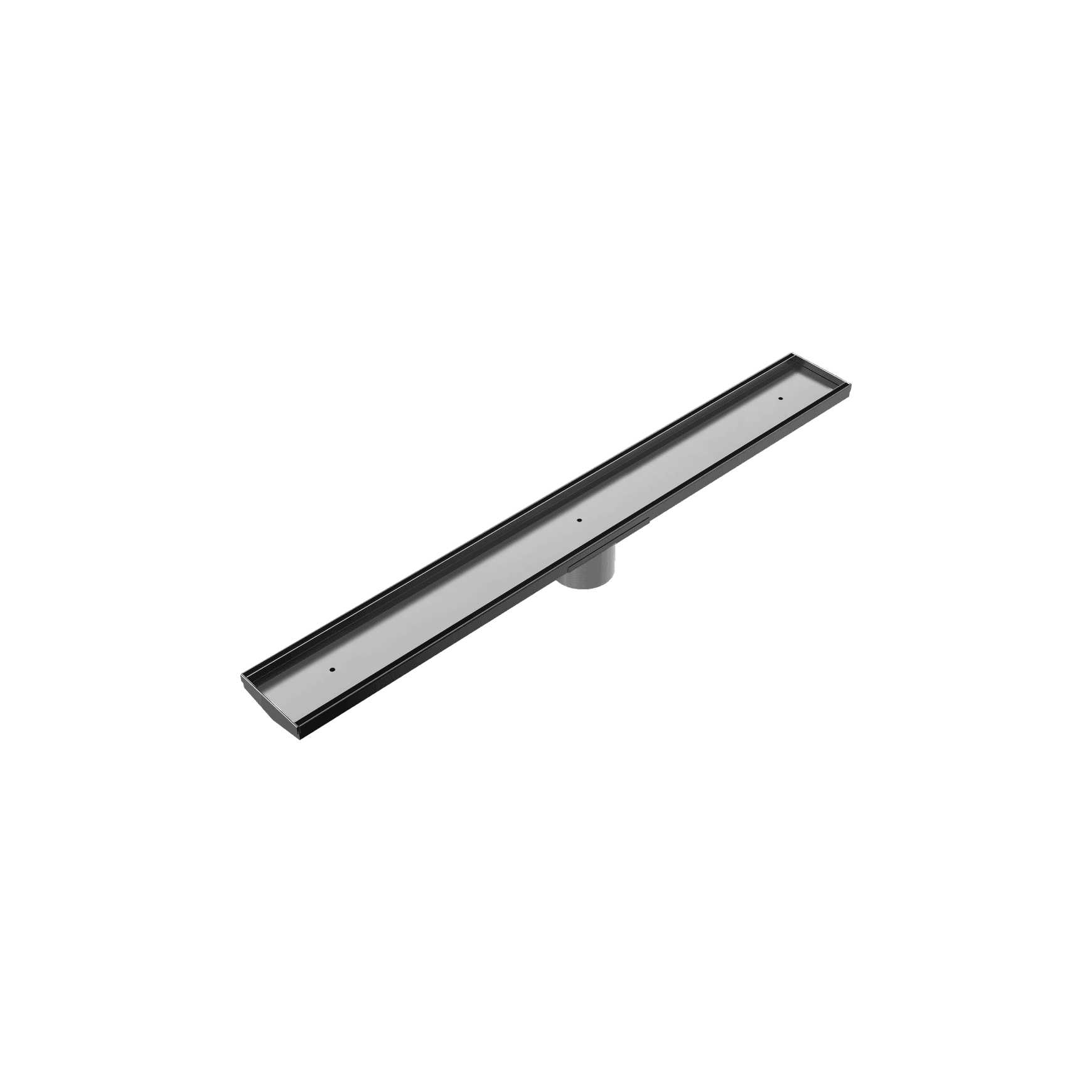 Tile Insert V Channel Floor Grate 80mm Outlet With Hole Saw Gun Metal