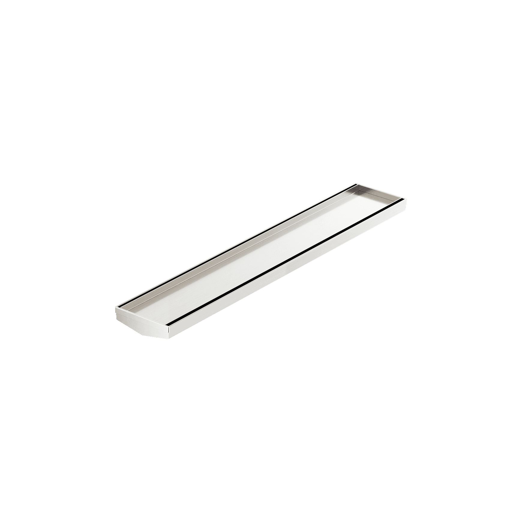 Tile Insert V Channel 600mm Floor Grate 80mm/89mm Outlet Without Outlet And Hole Saw Brushed Nickel