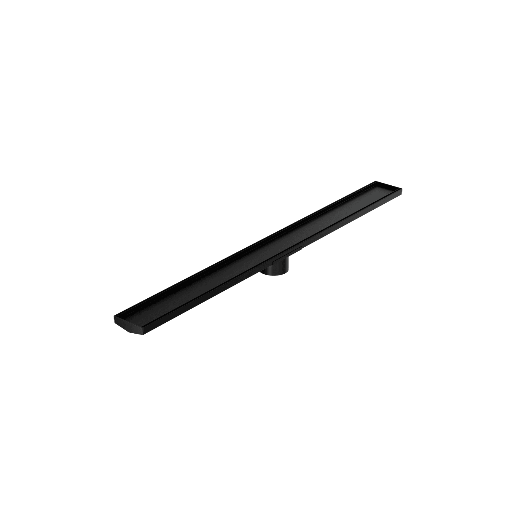 Tile Insert V Channel 1200mm Floor Grate 89mm Outlet With Hole Saw Matte Black