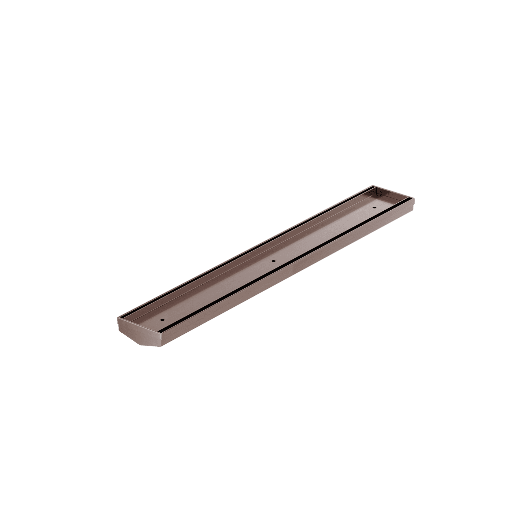 Tile Insert V Channel 600mm Floor Grate 50mm Outlet Without Outlet And Hole Saw Brushed Bronze