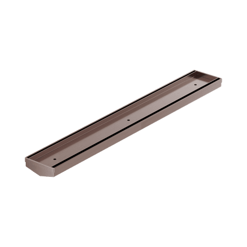 Tile Insert V Channel 600mm Floor Grate 50mm Outlet Without Outlet And Hole Saw Brushed Bronze
