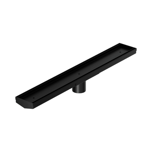 Tile Insert V Channel 600mm Floor Grate 50mm Outlet With Hole Saw Matte Black