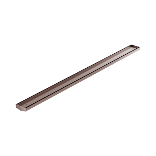 Tile Insert V Channel 1200mm Floor Grate 50mm Outlet Without Outlet And Hole Saw Brushed Bronze