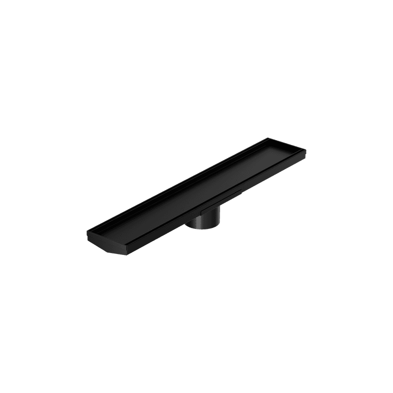 Tile Insert V Channel 600mm Floor Grate 80mm Outlet With Hole Saw Matte Black