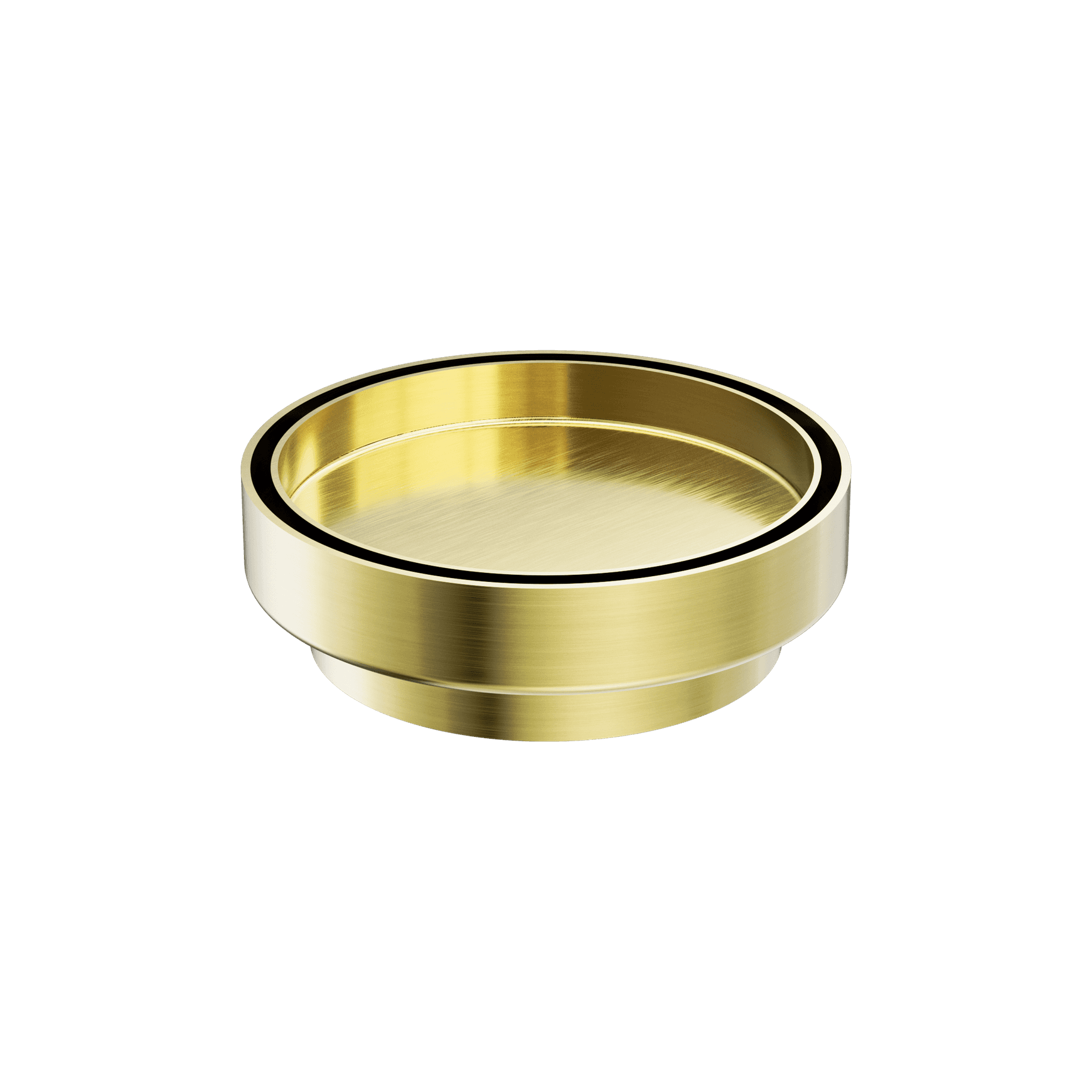 130mm Round Tile Insert Floor Waste 100mm Outlet Brushed Gold