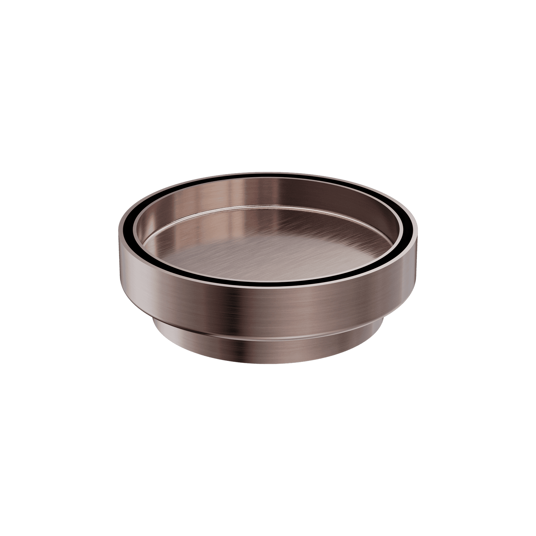 130mm Round Tile Insert Floor Waste 100mm Outlet Brushed Bronze