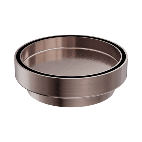 130mm Round Tile Insert Floor Waste 100mm Outlet Brushed Bronze