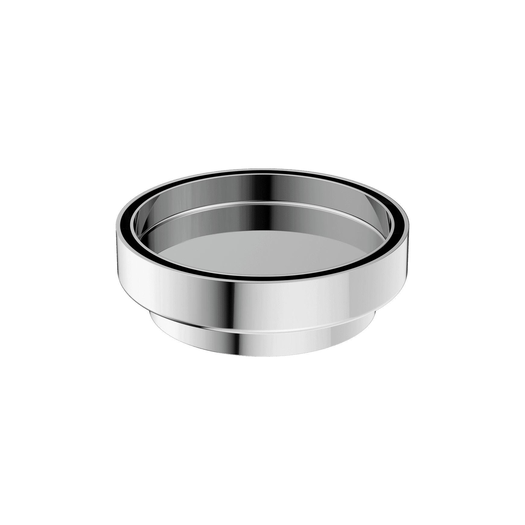130mm Round Tile Insert Floor Waste 100mm Outlet Chrome