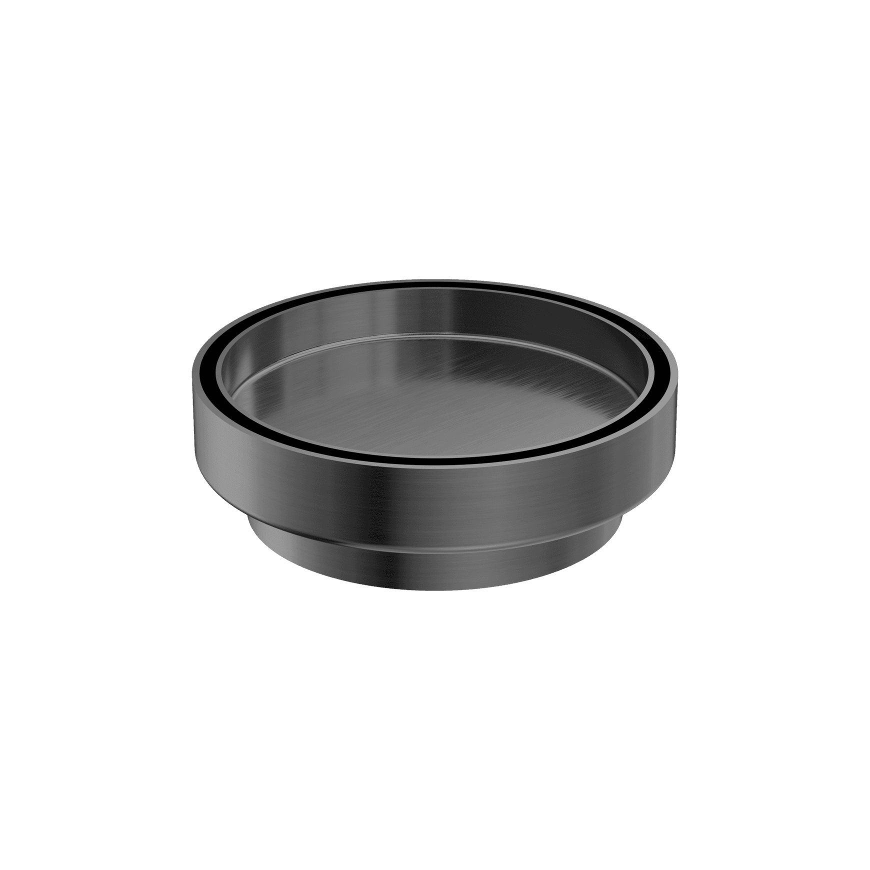 130mm Round Tile Insert Floor Waste 100mm Outlet Gun Metal