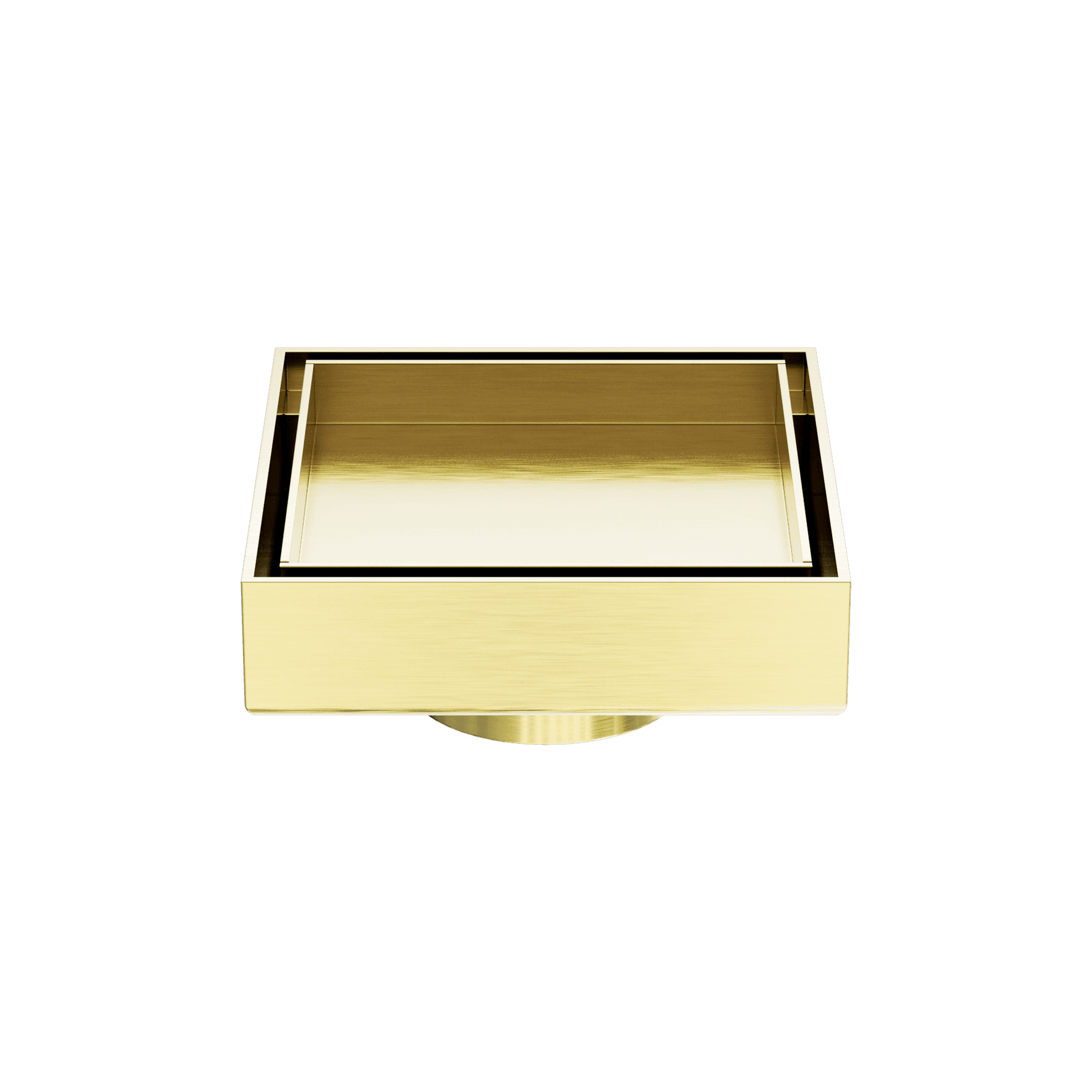 100mm Square Tile Insert Floor Waste 50mm Outlet Brushed Gold