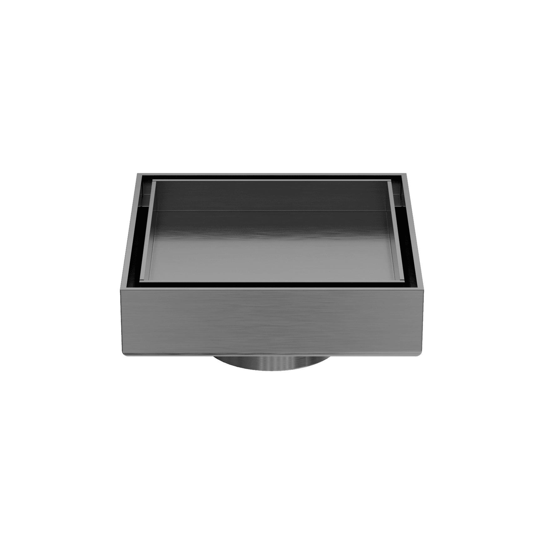 100mm Square Tile Insert Floor Waste 50mm Outlet Gun Metal