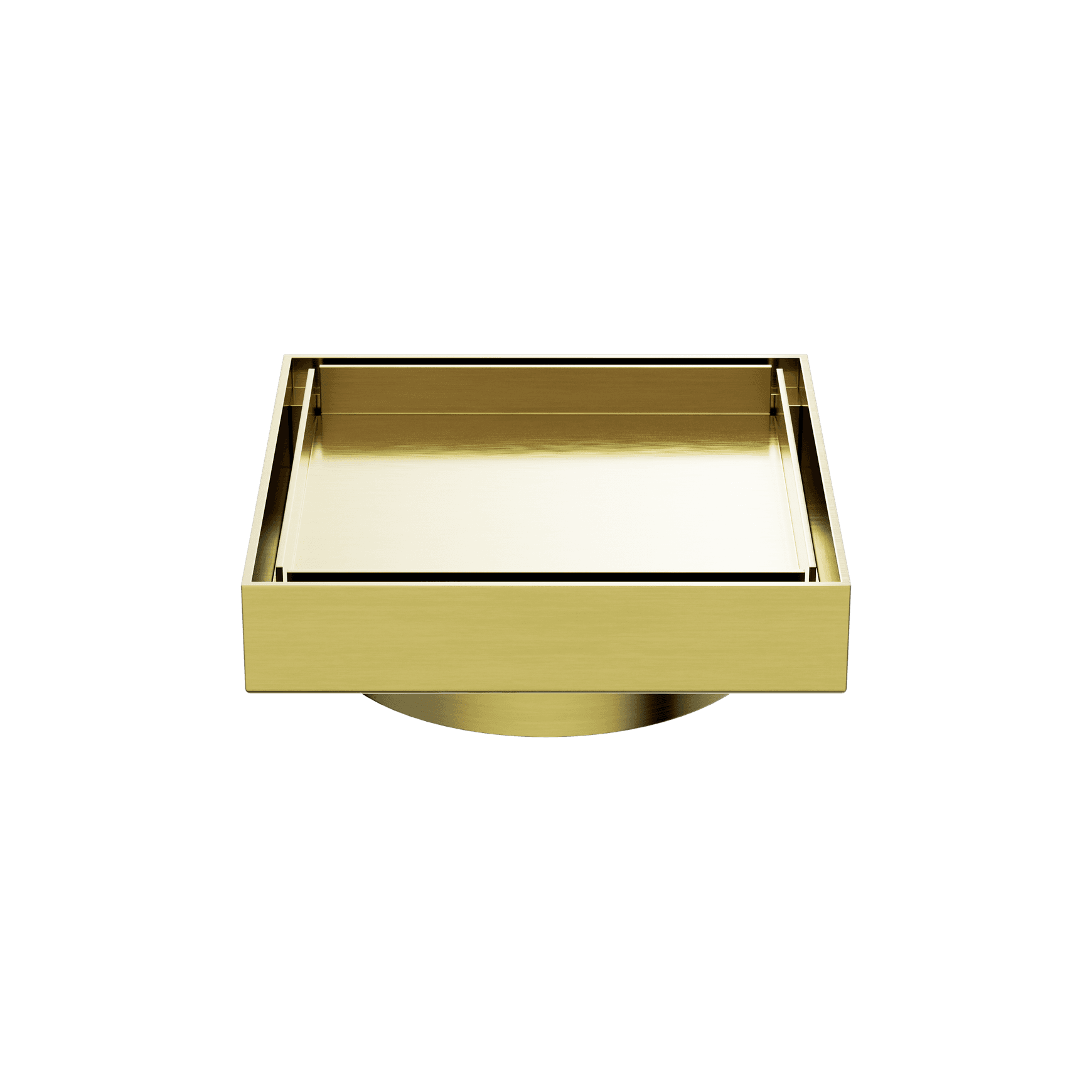 130mm Square Tile Insert Floor Waste 100mm Outlet Brushed Gold