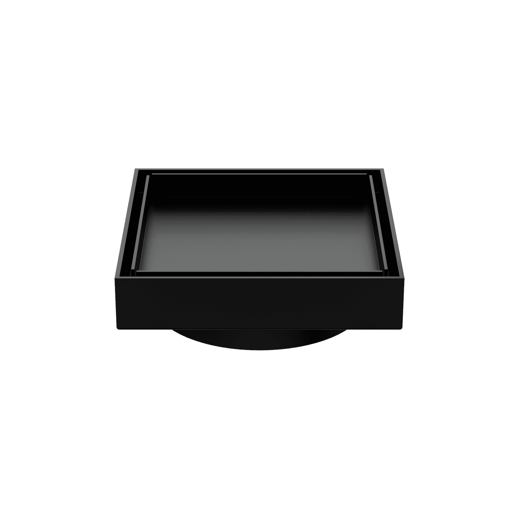 130mm Square Tile Insert Floor Waste 100mm Outlet Matte Black