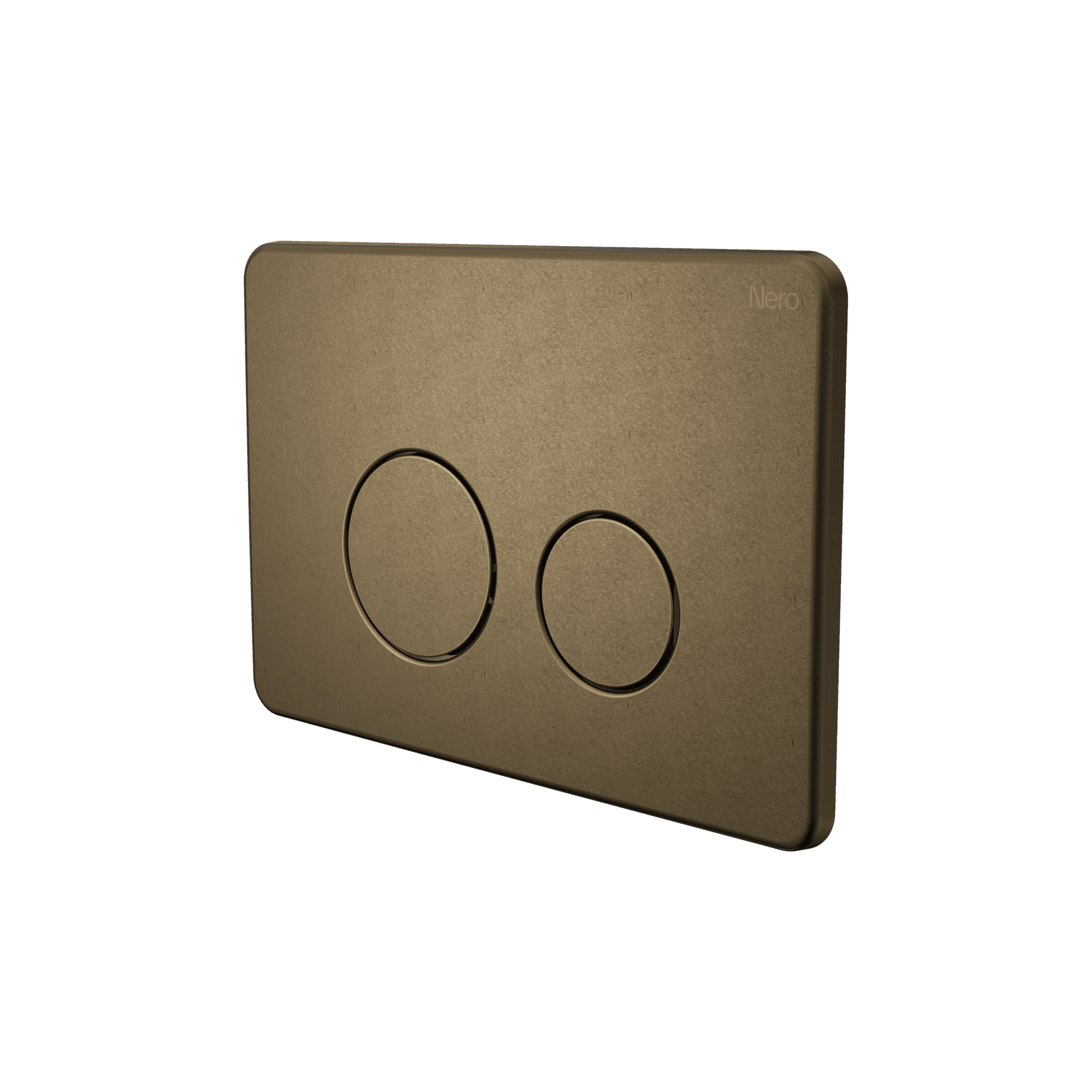 In Wall Toilet Push Plate Tumbled Antique Brass