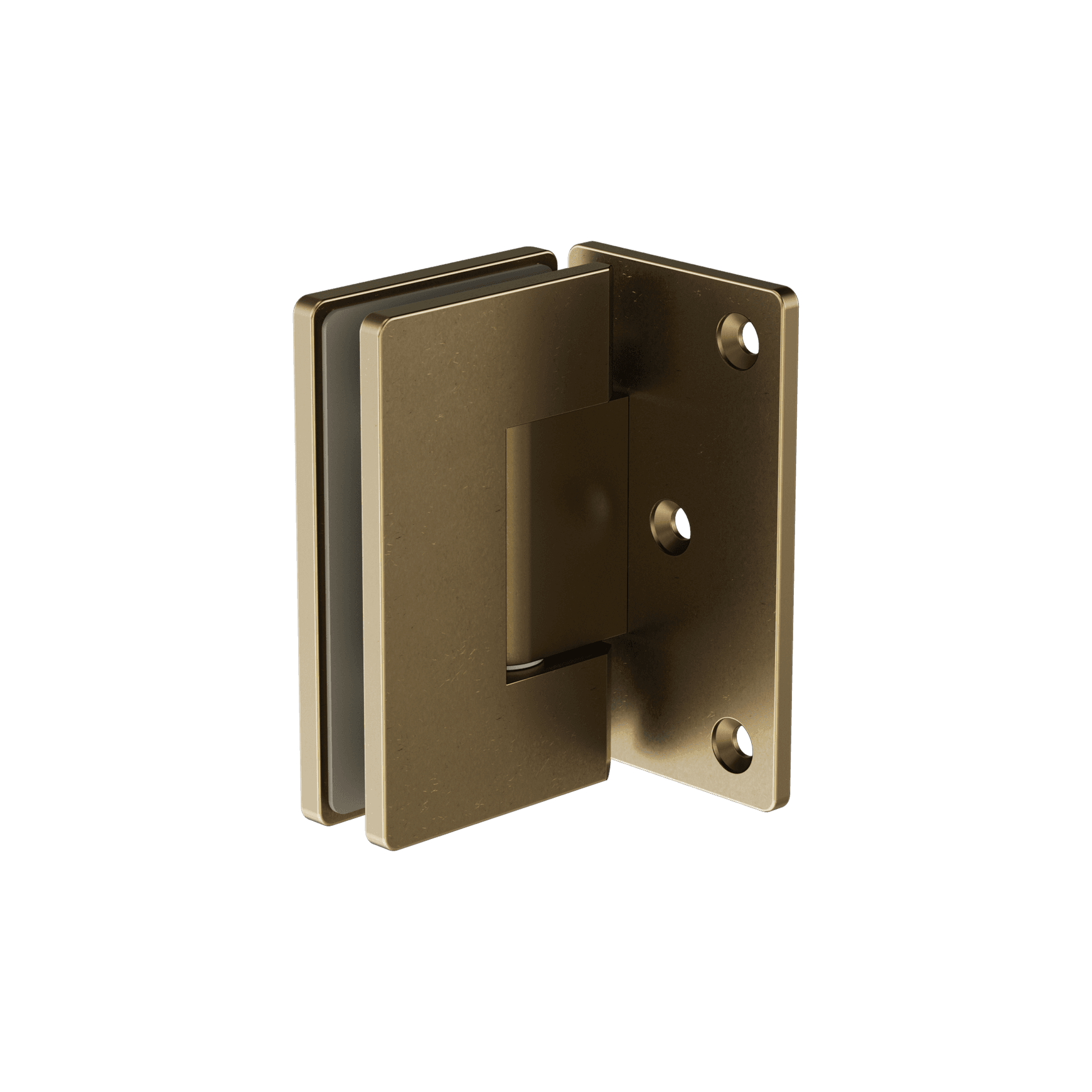 90 Degree Glass To Wall Shower Hinge 10mm Glass Tumbled Antique Brass