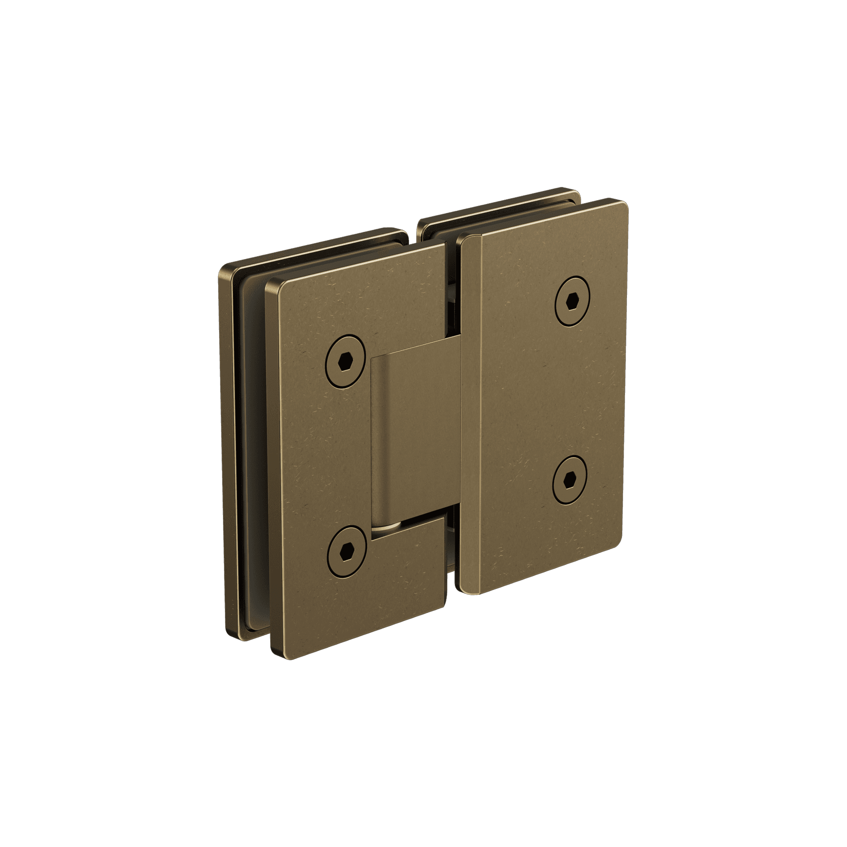 180 Degree Glass To Glass Shower Hinge 10mm Glass Tumbled Antique Brass