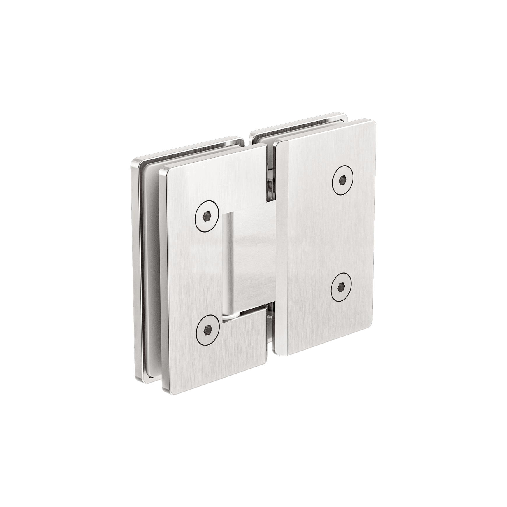 180 Degree Glass To Glass Shower Hinge 10mm Glass  Brushed Nickel
