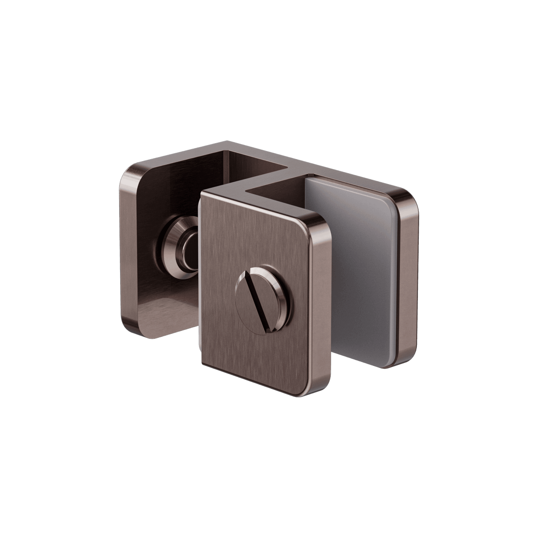Over-Panel Glass To Glass Fitting 10mm Glass Brushed Bronze