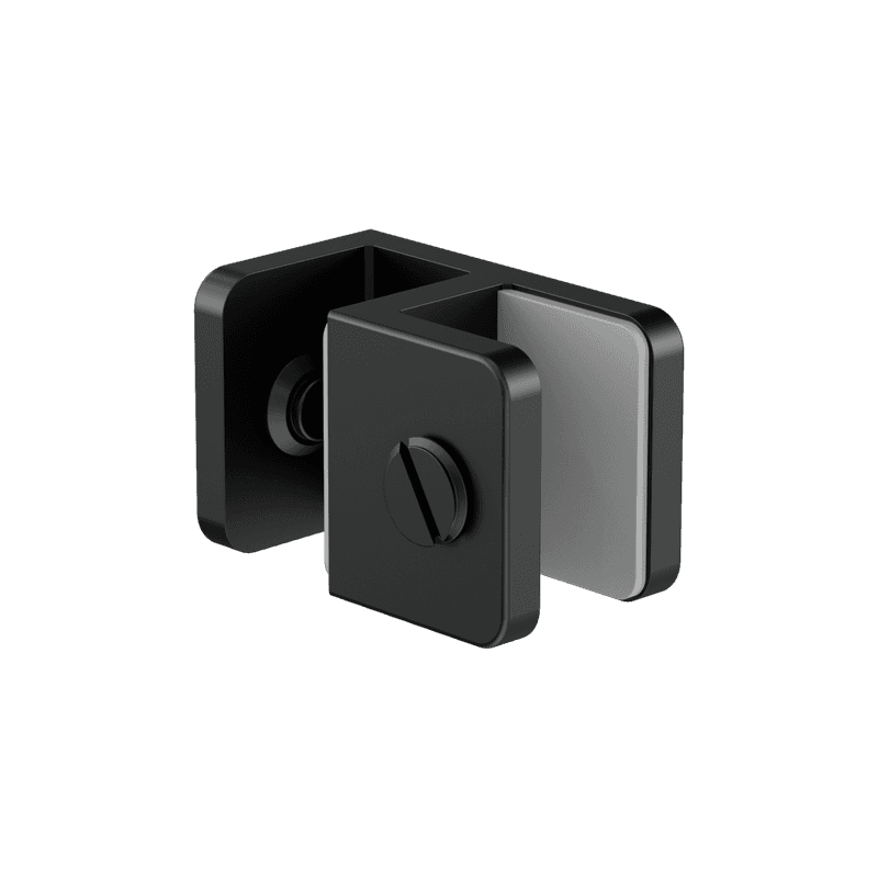 Over-Panel Glass To Glass Fitting 10mm Glass Matte Black