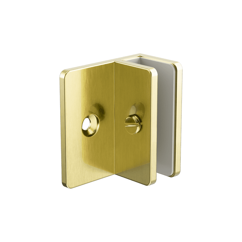 Shower F Bracket 10mm Glass Brushed Gold