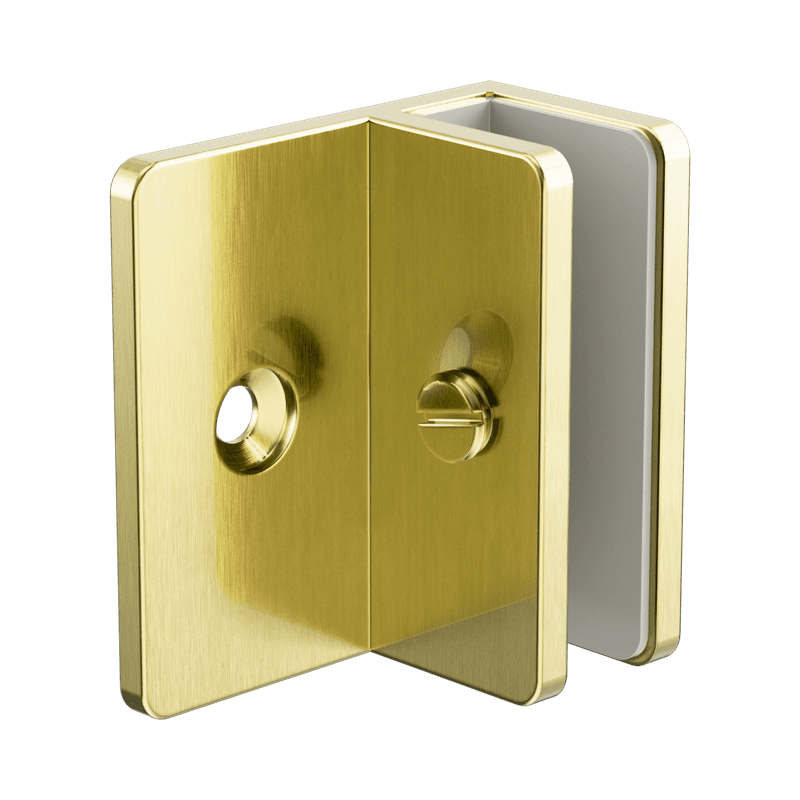Shower F Bracket 10mm Glass Brushed Gold