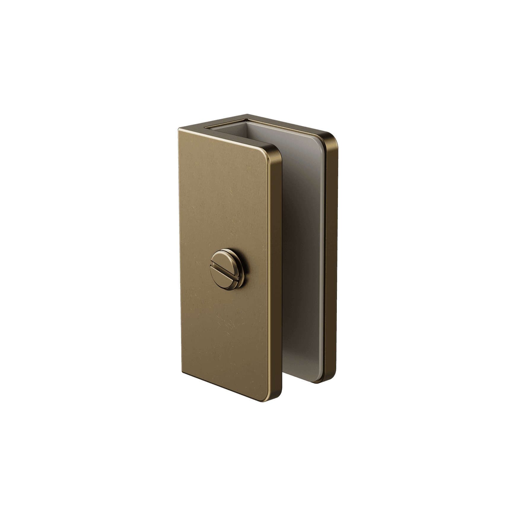 Shower U Bracket 10mm Glass Tumbled Antique Brass