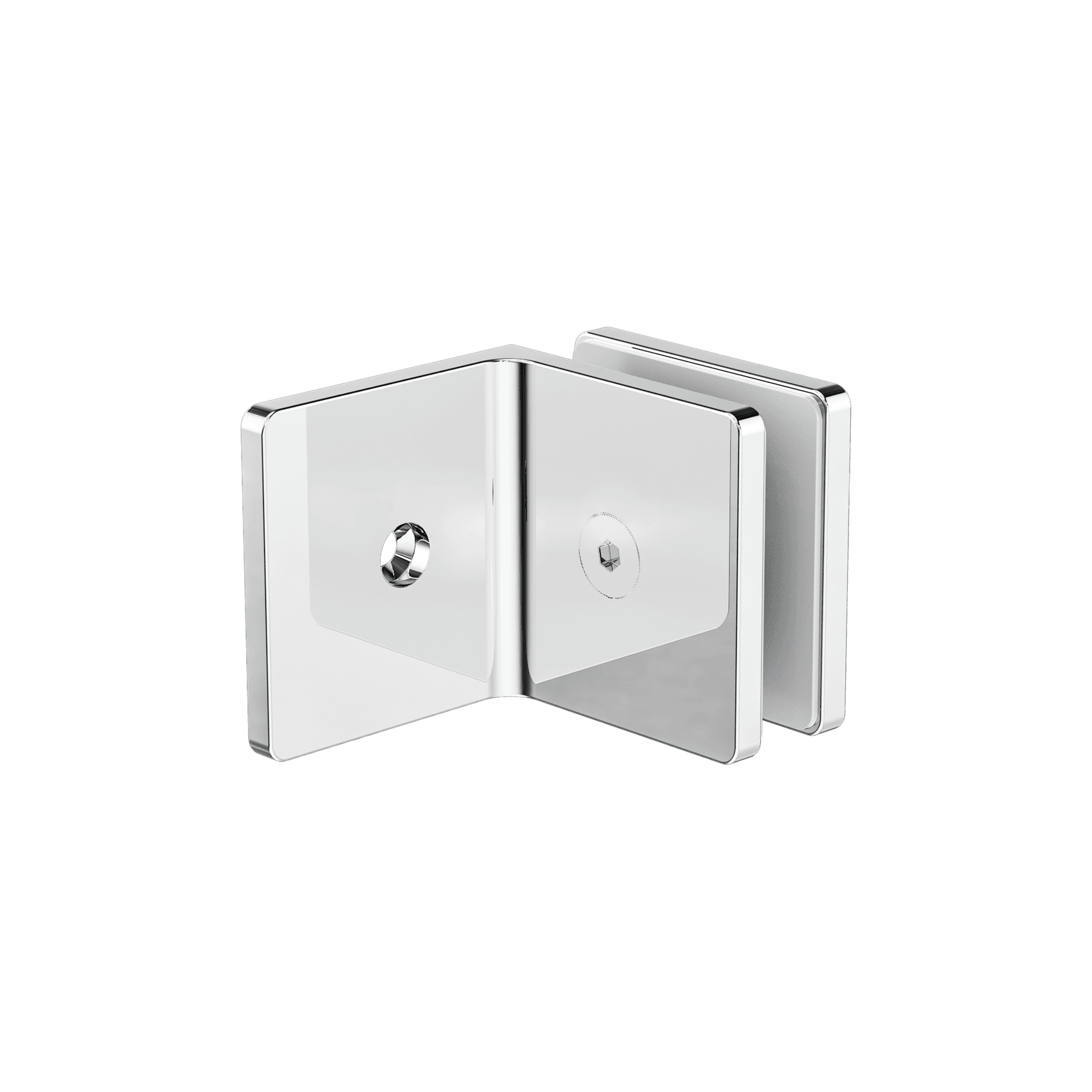 90 Degree Glass To Wall Bracket 10mm Glass Chrome