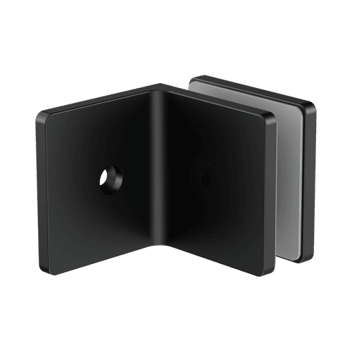 90 Degree Glass To Wall Bracket 10mm Glass Matte Black