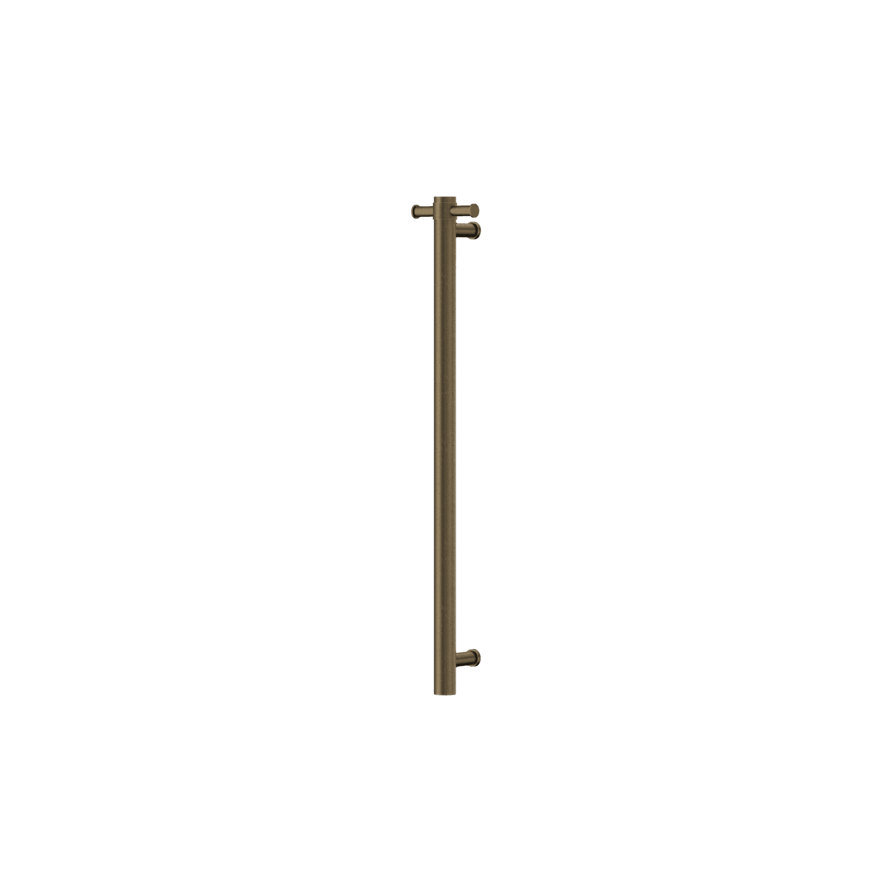Mecca 12V Single Vertical Heated Towel Rail Tumbled Antique Brass