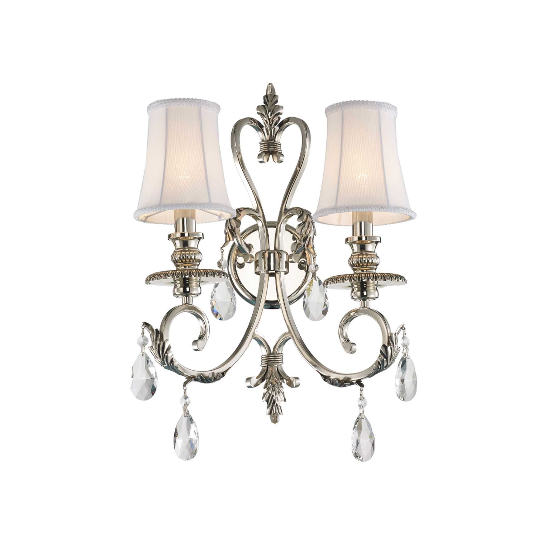 ARIA - Hampton Double Arm Wall Sconce - Nickel Plated