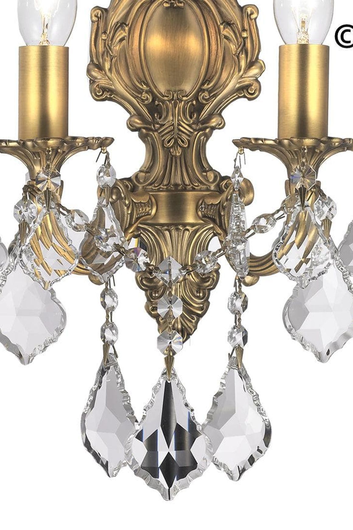 Americana 2 Light Wall Sconce - Victorian - Brass Finish