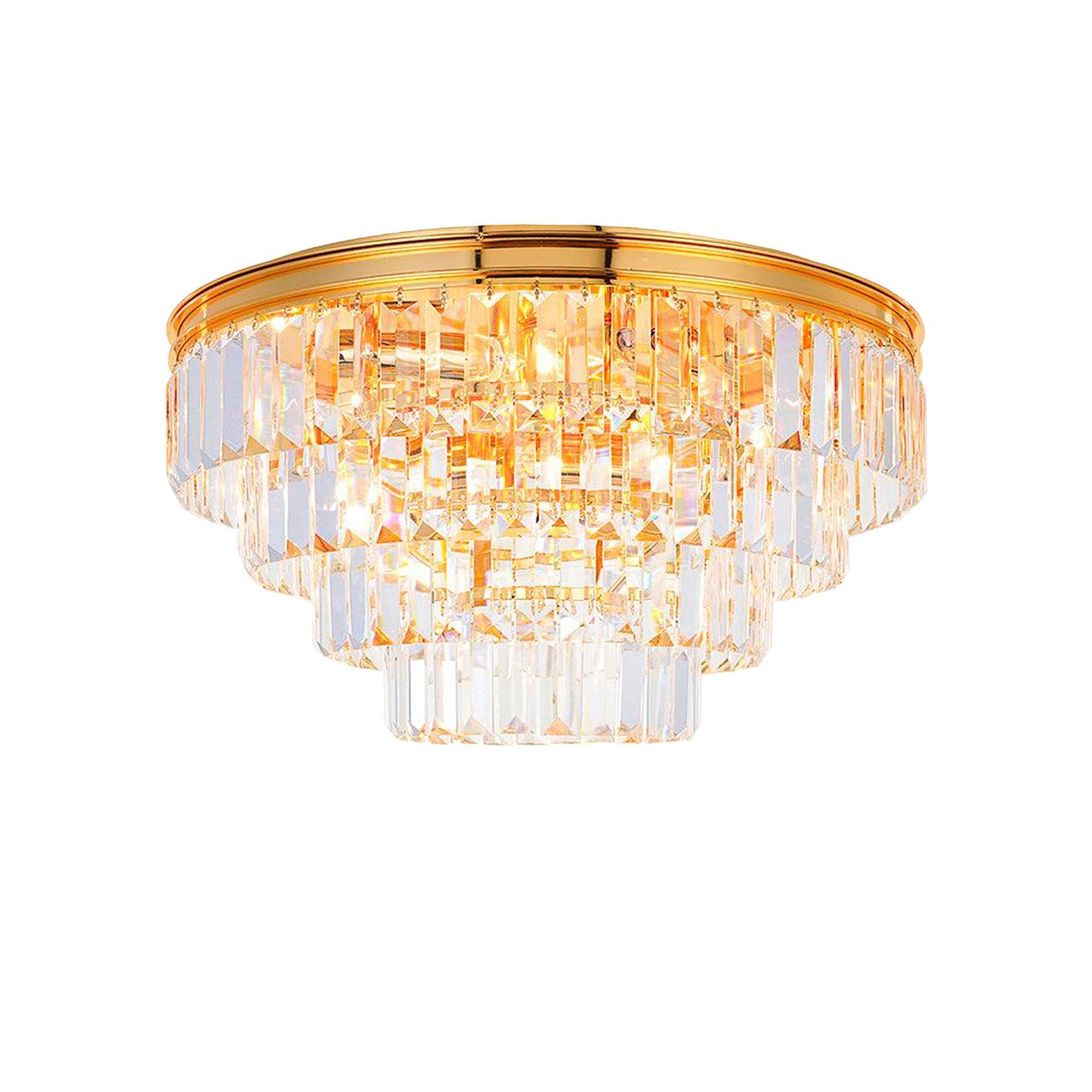 Jordan Collection - Flush Mount Chandelier - Gold Plated - W:50cm
