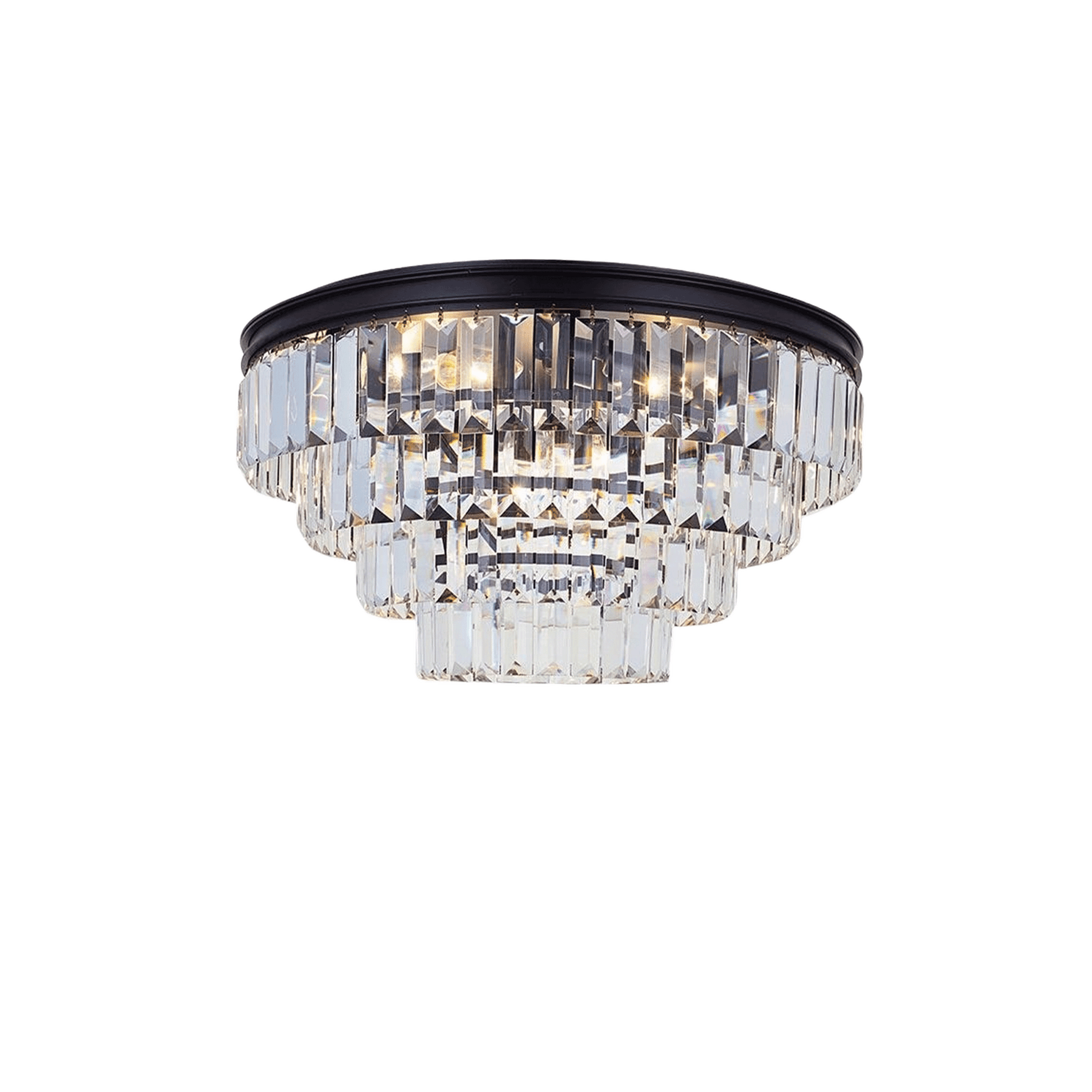 Jordan Collection - Flush Mount Chandelier - Warm Bronze - W:50cm