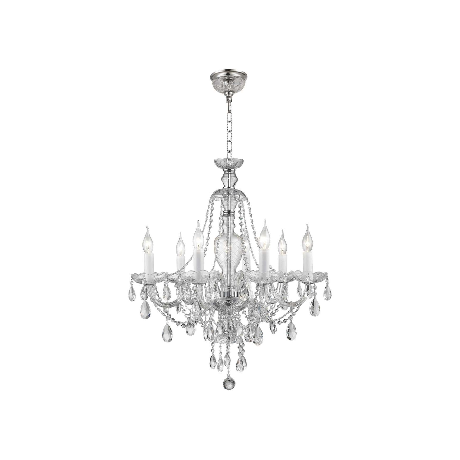Bohemian Brilliance 7 Arm Crystal Chandelier- Chrome