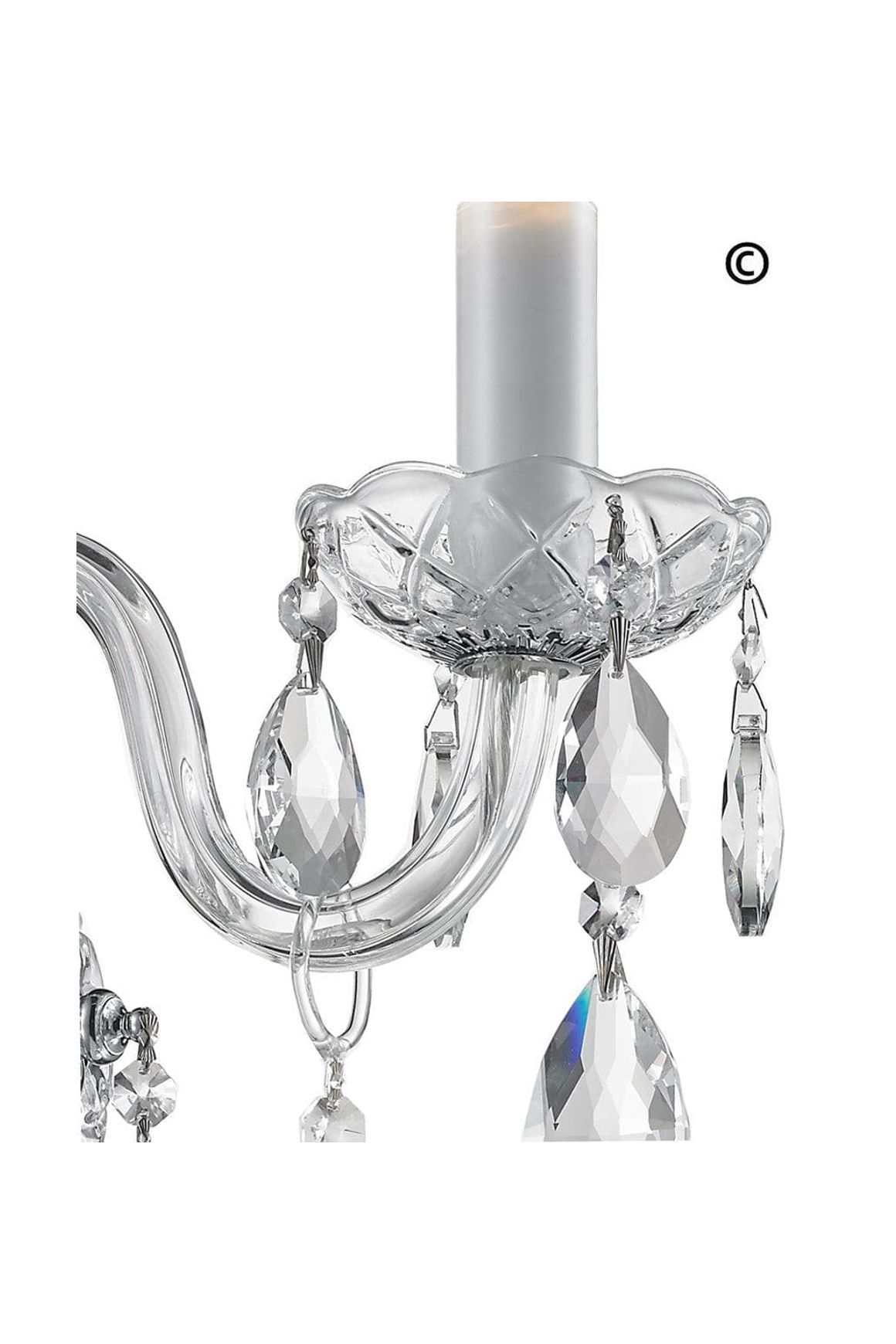 Bohemian Elegance Single Arm Wall Light Sconce- Chrome