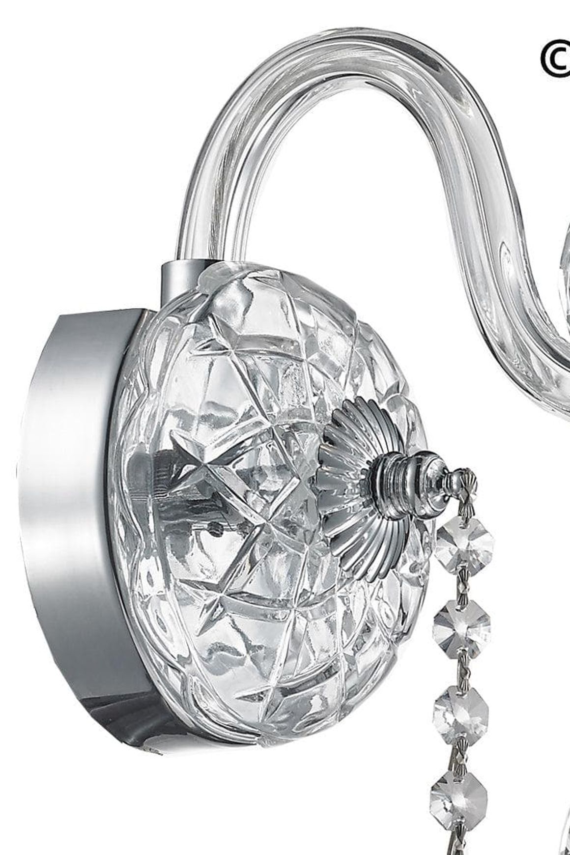 Bohemian Elegance Single Arm Wall Light Sconce- Chrome