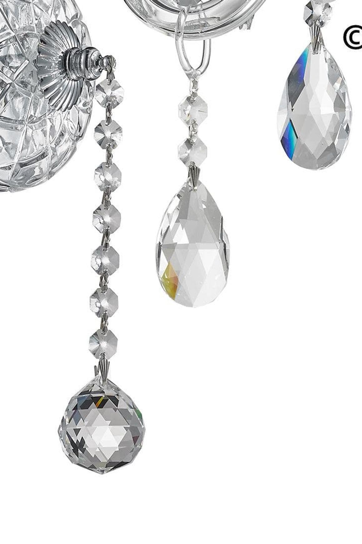 Bohemian Elegance Single Arm Wall Light Sconce- Chrome
