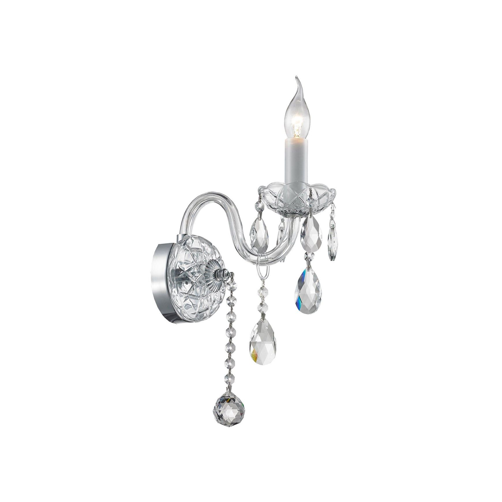 Bohemian Elegance Single Arm Wall Light Sconce- Chrome