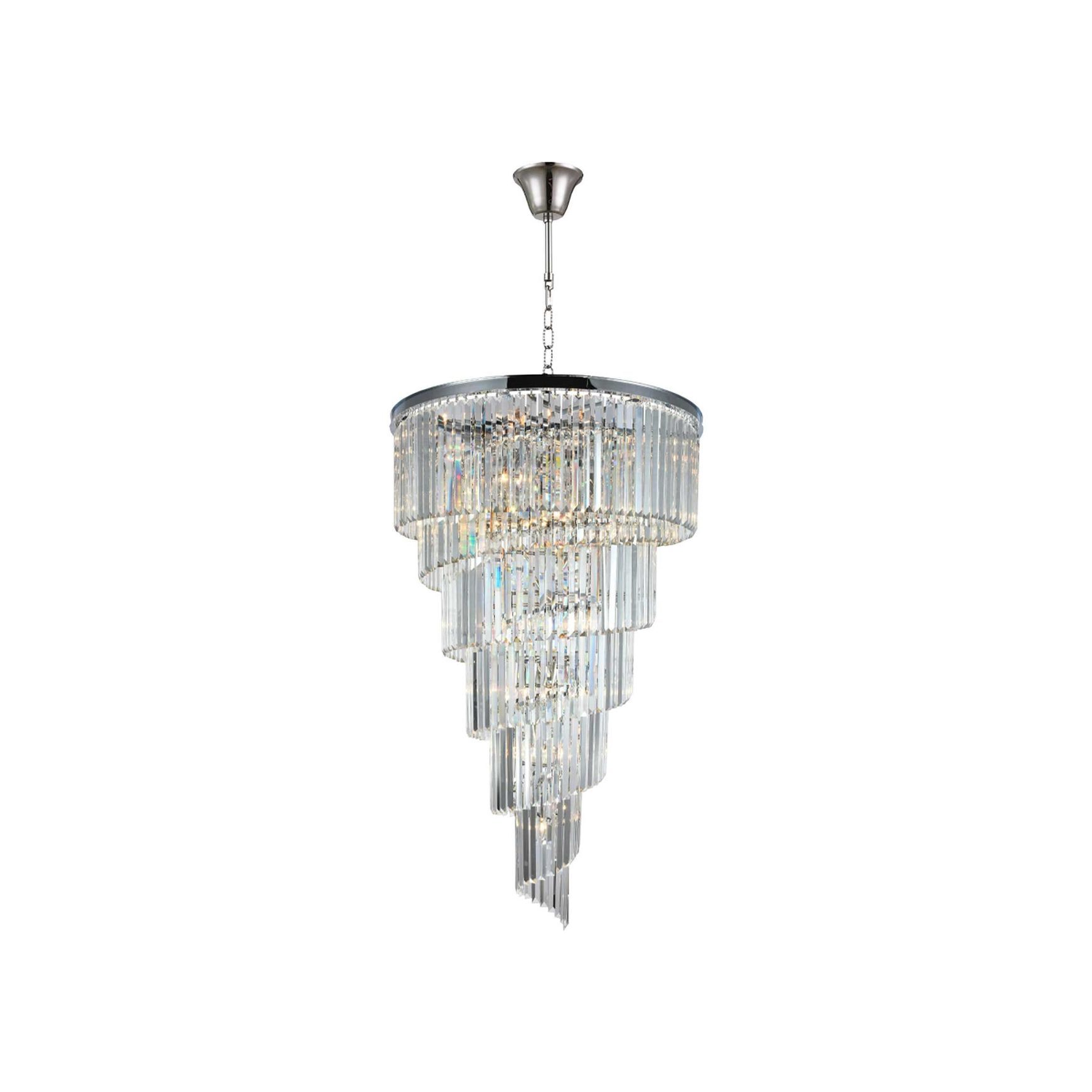 NewYork Oasis Spiral Chandelier - Chrome - W:80cm