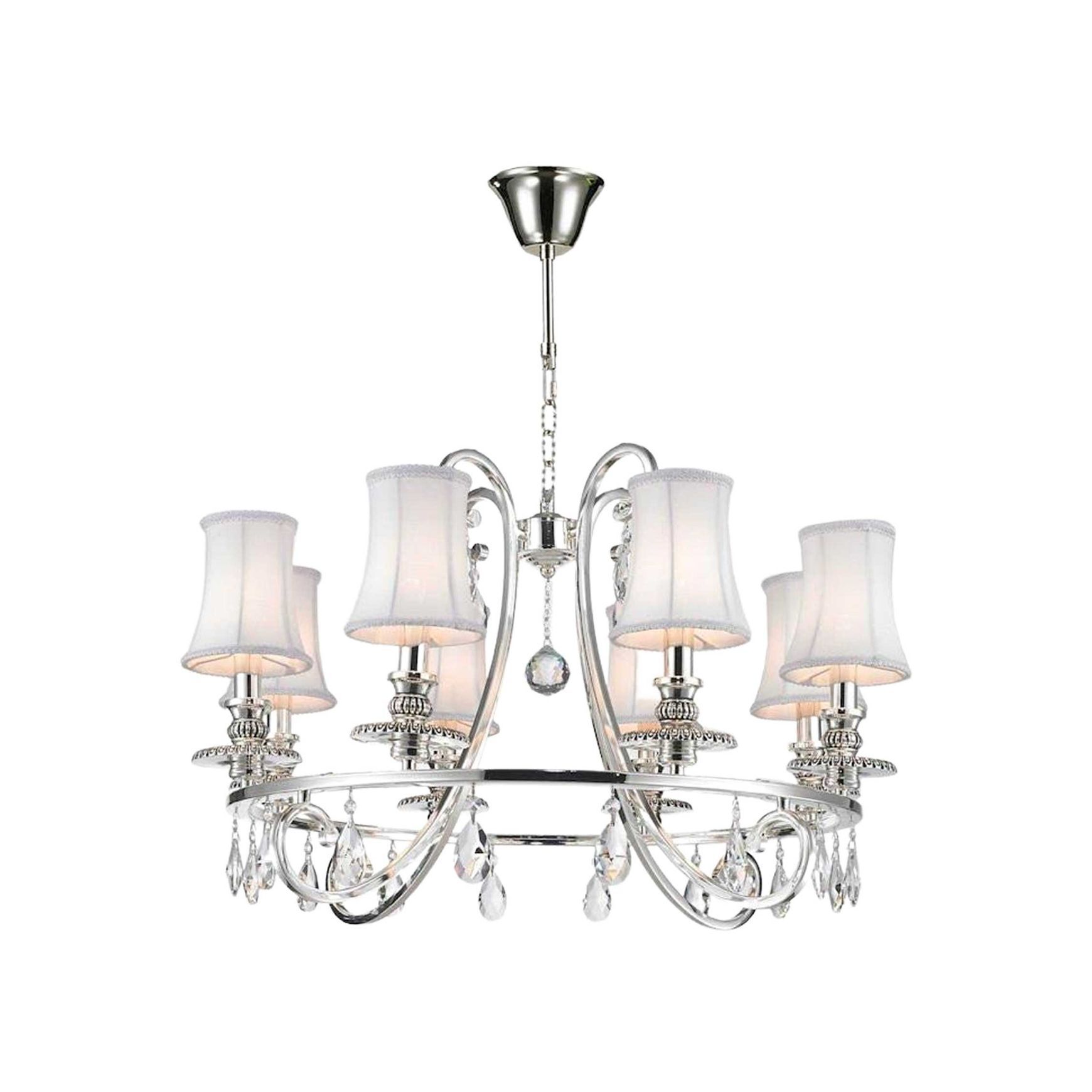 NewYork - Hampton Halo 8 Light Chandelier - Polished Nickel