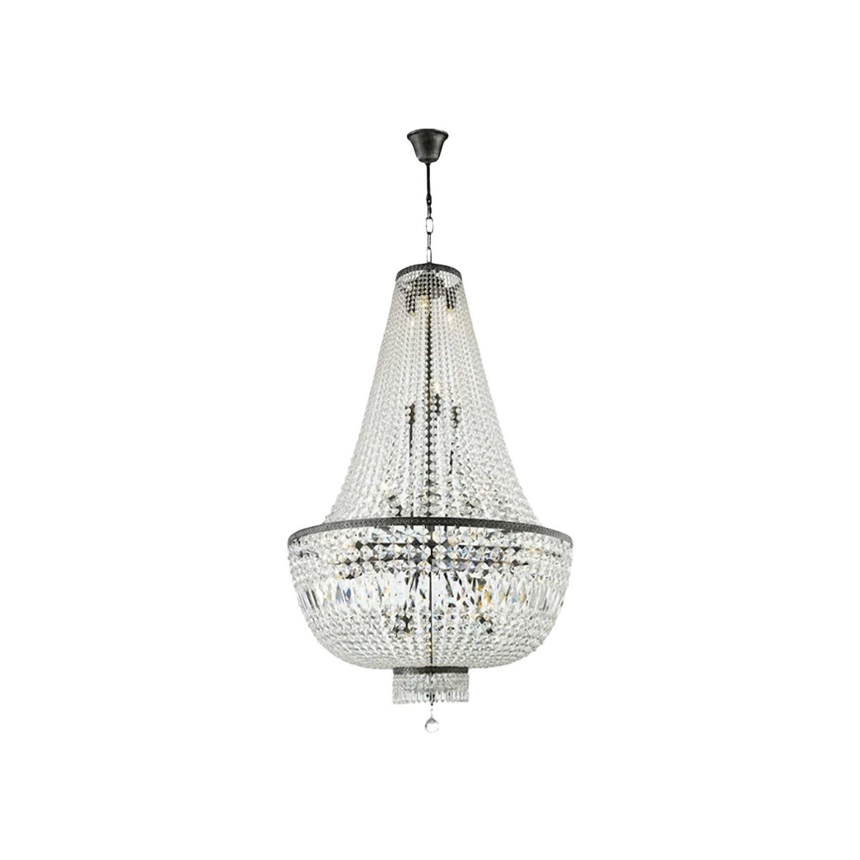 French Basket Chandelier - Antique Silver- 80cm