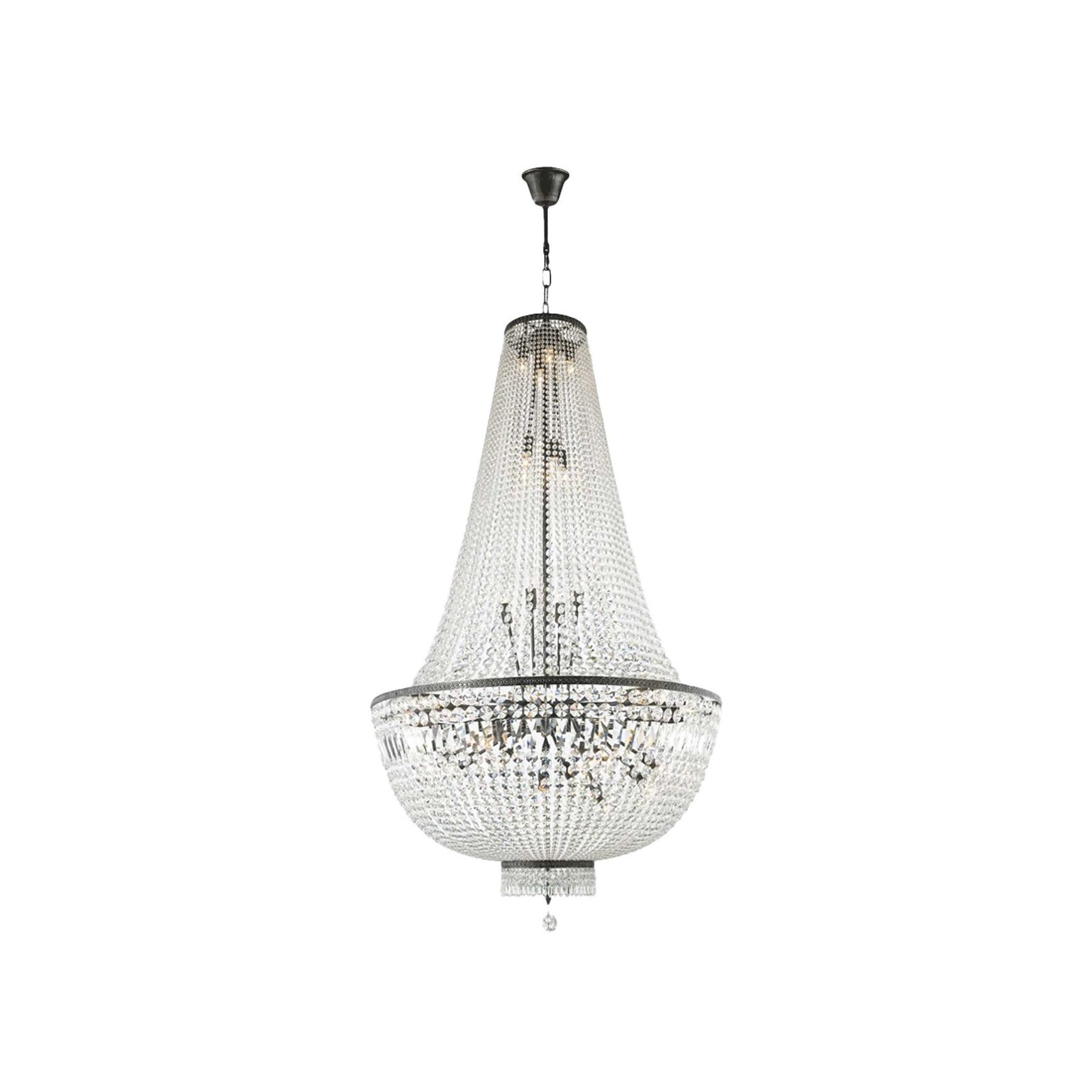 French Basket Chandelier - Antique Silver - W:100cm