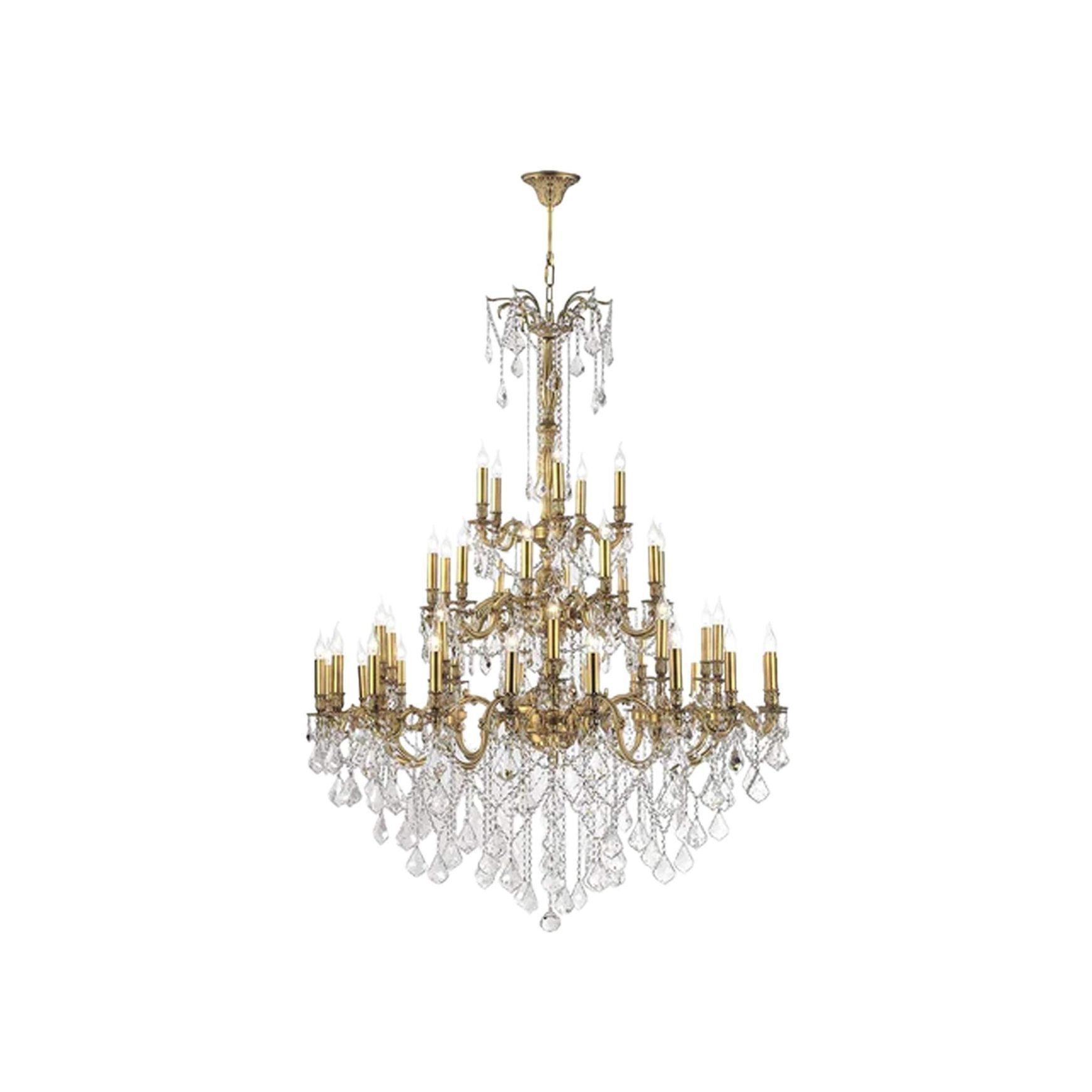 Americana 45 Light Crystal Chandelier - Brass Finish