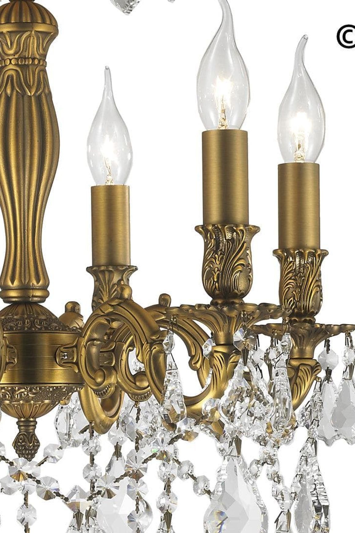 Americana 6 Light Crystal Chandelier - Brass Finish
