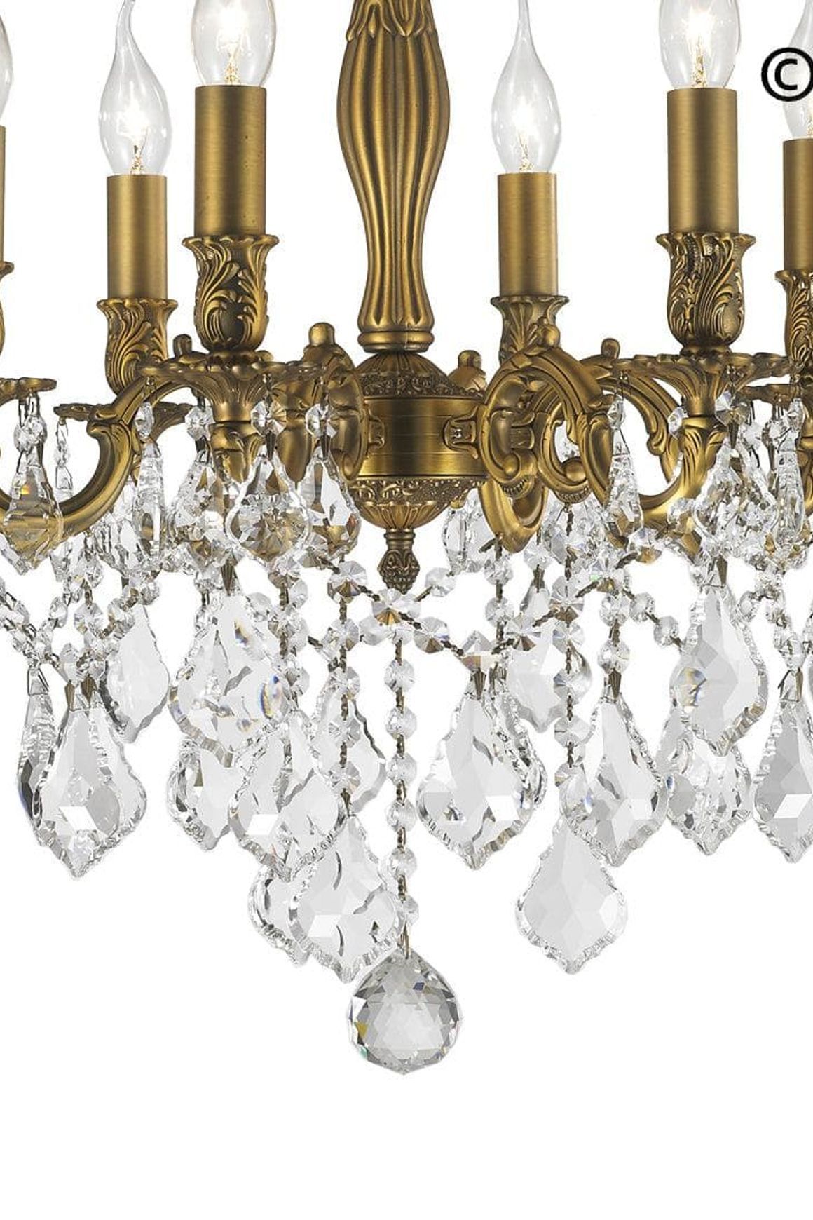 Americana 6 Light Crystal Chandelier - Brass Finish