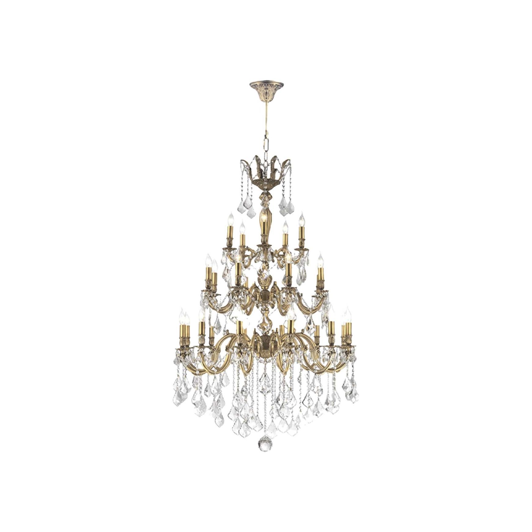 Americana 25 Light Crystal Chandelier - Brass Finish