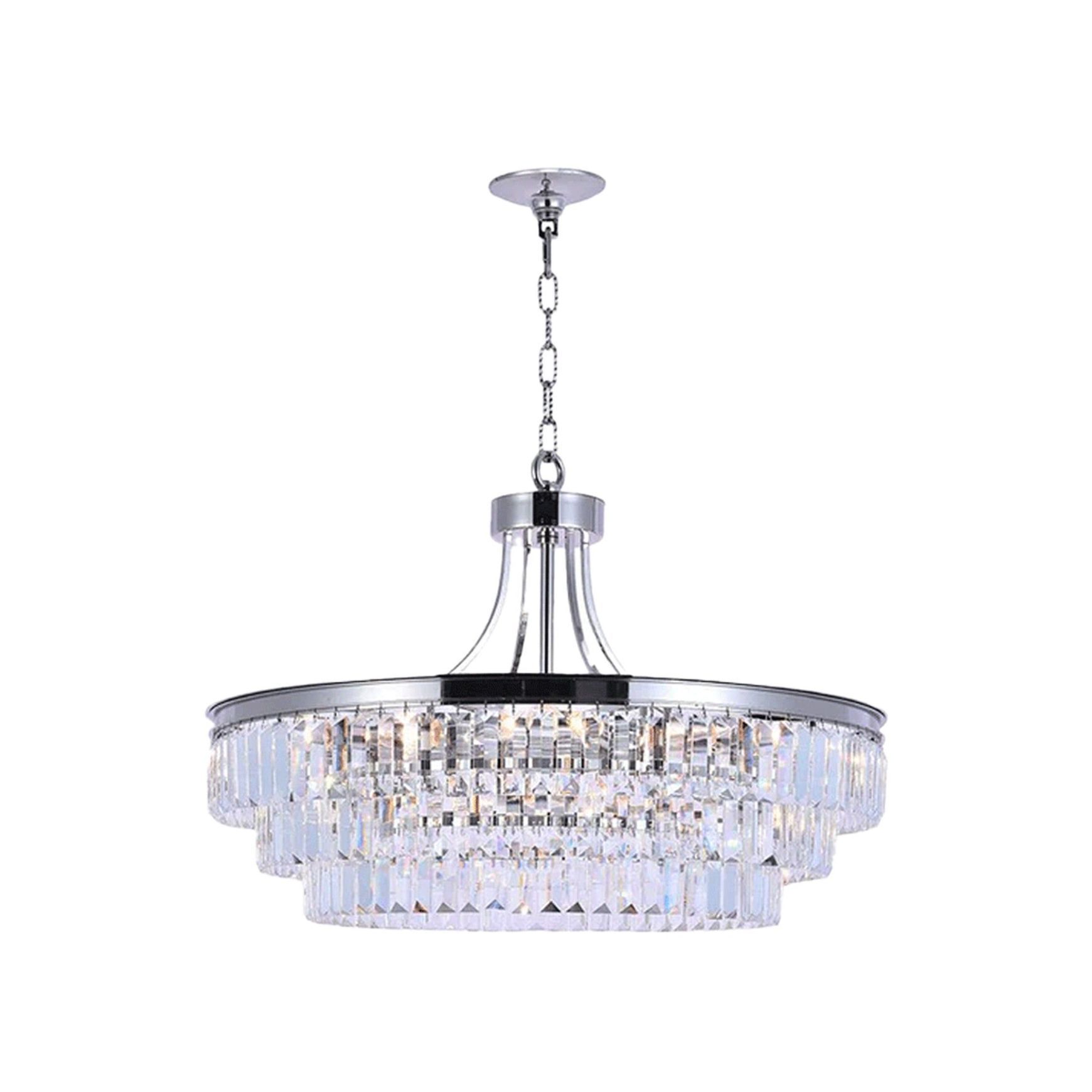 Jordan Collection - Chandelier - Nickel Plated - W:70cm